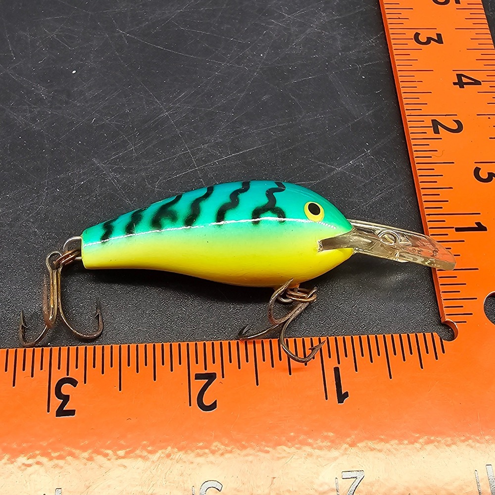 Rapala Fat Rap Crankbait Fishing Lure Teal Chartreuse Finland 3096